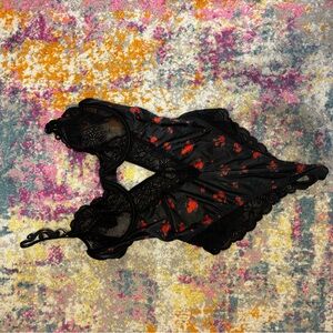 Black and Red Lace Bodysuit size S/M